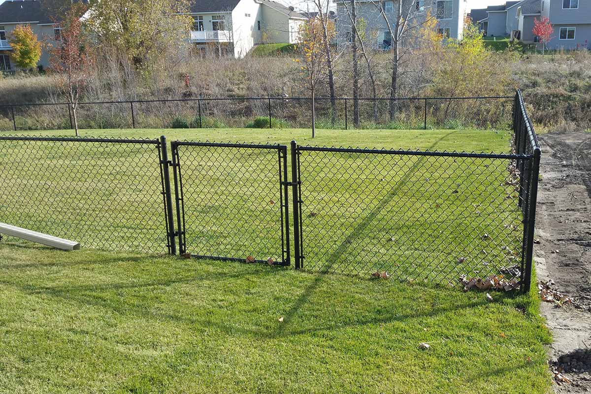 48 Black Chain Link Fence Gate