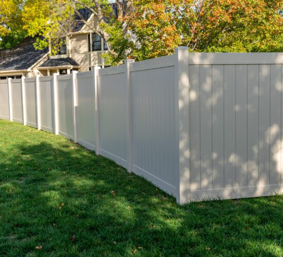 Tan Vinyl Privacy Fence
