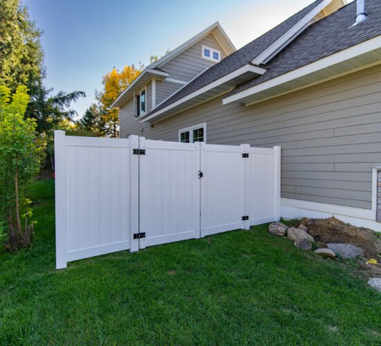 White Vinyl Double-Drive Gate