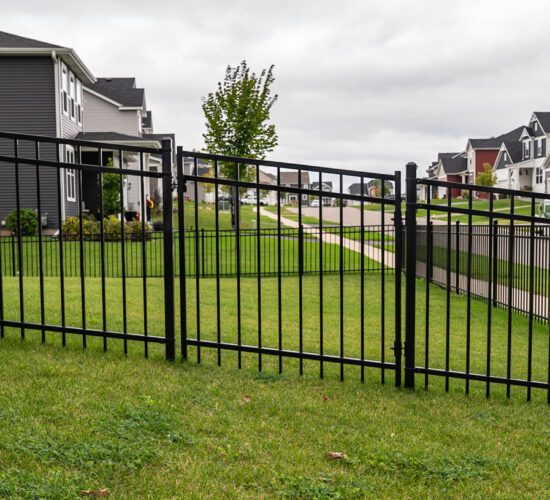 Flat-Top Ornamental Steel Angled Gate