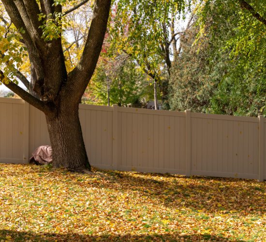 Tan Vinyl Privacy Fence