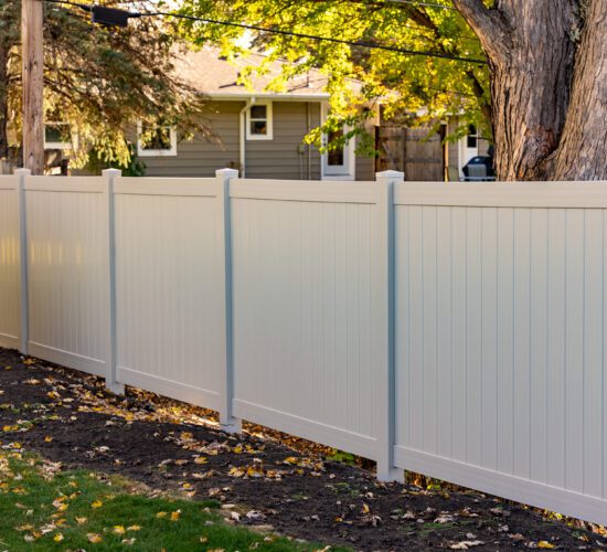 Tan Vinyl Privacy Fence