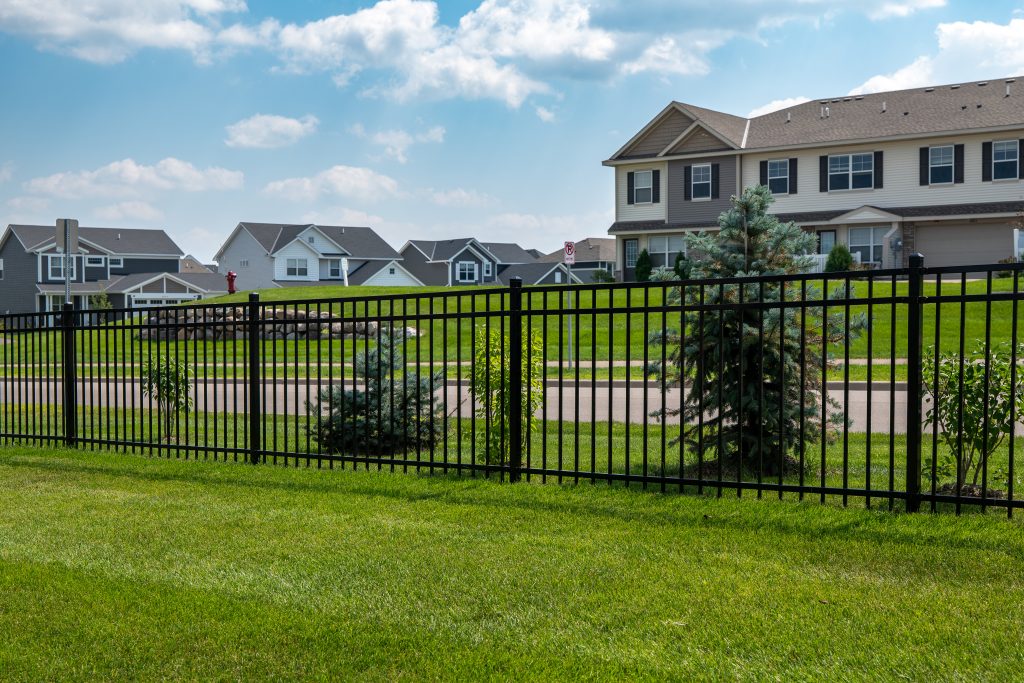 black ornamental steel fence