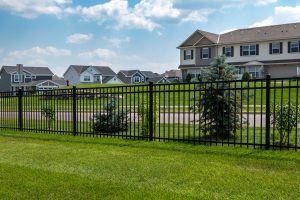 black ornamental steel fence